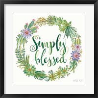 Framed Simply Blessed Succulent Wreath