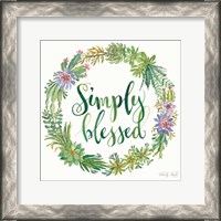 Framed Simply Blessed Succulent Wreath