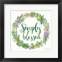 Framed Simply Blessed Succulent Wreath