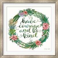 Framed Have Courage Succulent Wreath