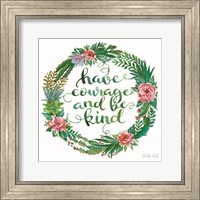 Framed Have Courage Succulent Wreath