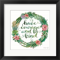 Framed Have Courage Succulent Wreath