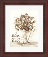 Framed Bless Our Nest Cotton Bouquet