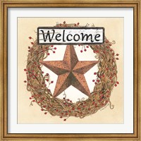 Framed Barn Star Welcome Wreath