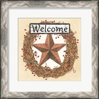 Framed Barn Star Welcome Wreath
