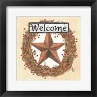 Framed Barn Star Welcome Wreath