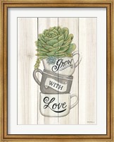 Framed Grow with Love Succulents