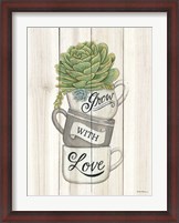 Framed Grow with Love Succulents