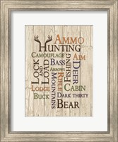 Framed Hunting Words