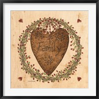 Framed Punched Tin Heart on Wreath