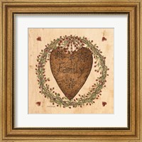 Framed Punched Tin Heart on Wreath
