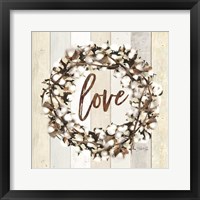 Framed 'Love Cotton Wreath' border=