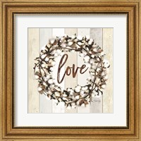 Framed Love Cotton Wreath