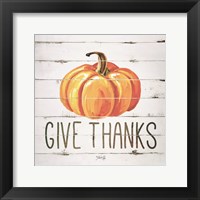 Framed Give Thanks Pumpkin