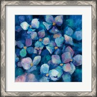 Framed Midnight Blue Hydrangeas with Gold