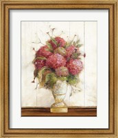 Framed 'Dreamy Hydrangea II on Birch' border=