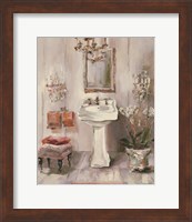 Framed French Bath III Gray and Blush