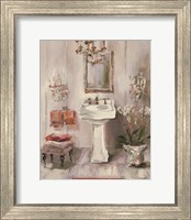 Framed French Bath III Gray and Blush