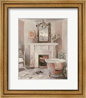 Framed French Bath IV Gray and Blush