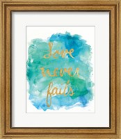 Framed 'Sea Glass Saying Love' border=