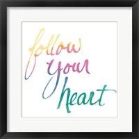 Colorburst II Heart White Sq Framed Print