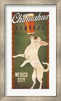 Framed White Chihuahua on Green