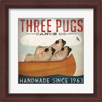 Framed Three Pugs in a Canoe