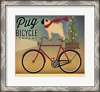 Framed Pug on a Bike Christmas