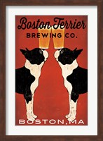 Framed Boston Terrier Brewing Co Boston