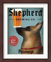 Framed German Shepherd Brewing Co Pittsburgh Black