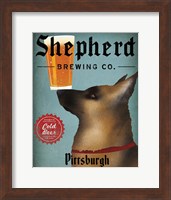 Framed German Shepherd Brewing Co Pittsburgh Black
