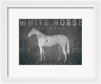 Framed White Horse with Words