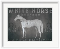 Framed White Horse with Words