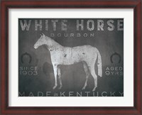 Framed White Horse with Words