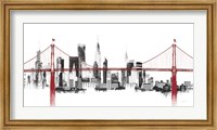 Framed Bridge and Skyline Red