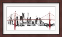 Framed Bridge and Skyline Red