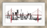 Framed Bridge and Skyline Red