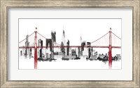 Framed Bridge and Skyline Red