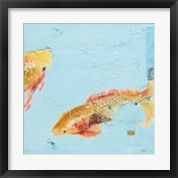 Framed 'Fish in the Sea II Aqua' border=