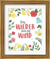 Framed 'Wildflower Daydreams I v2 on White' border=