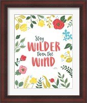 Framed 'Wildflower Daydreams I v2 on White' border=