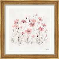 Framed 'Wildflowers III Pink' border=