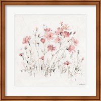 Framed 'Wildflowers II Pink' border=
