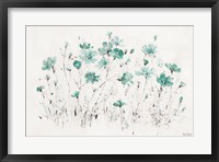 Framed Wildflowers I Turquoise