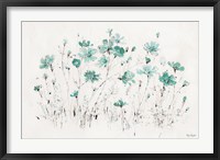 Framed Wildflowers I Turquoise