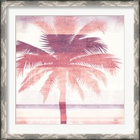 Framed 'Beachscape Palms II Pink Purple' border=