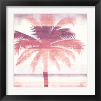Framed 'Beachscape Palms II Pink Purple' border=