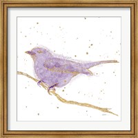 Framed Gilded Bird I Lavender
