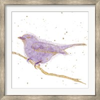 Framed Gilded Bird I Lavender