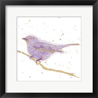 Framed Gilded Bird I Lavender